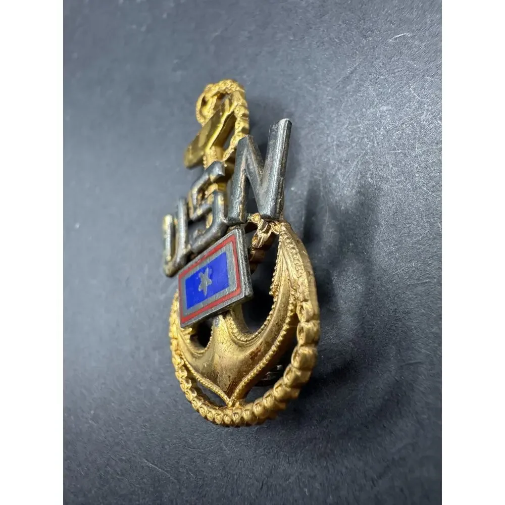 Vintage Sterling Silver 925 W/ Gold Tone WWII US Navy Son-in-Service Pin Amcraft